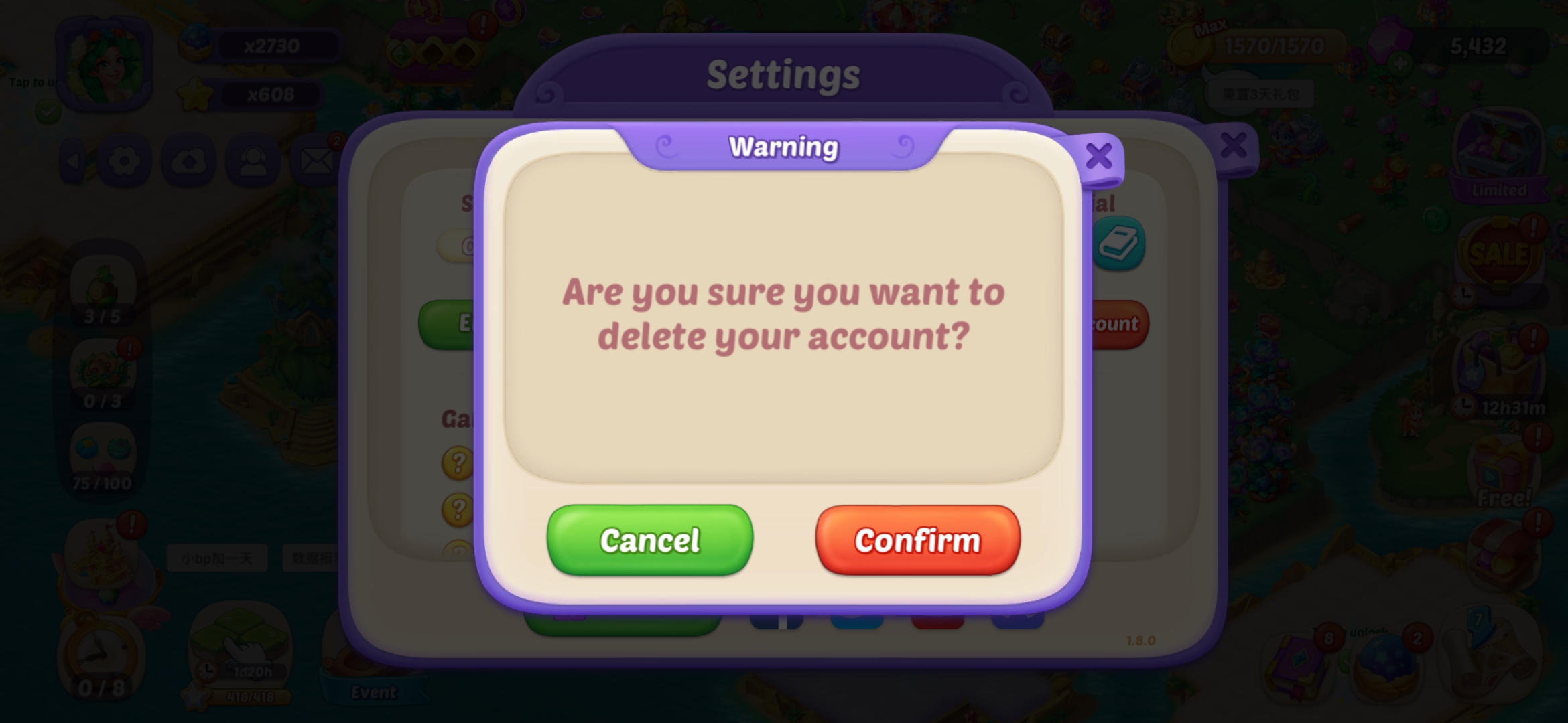click reset button